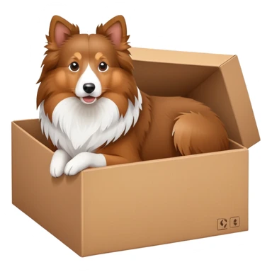 Shetland sheepdog in a box sticker