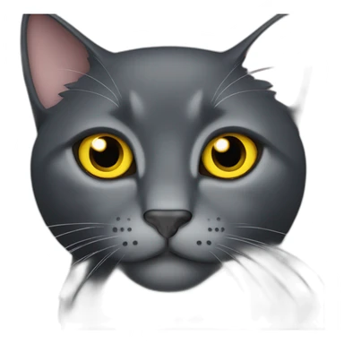 dark solid gray cat with yellow eyes  sticker