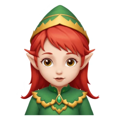 baby elf girl red hair sticker