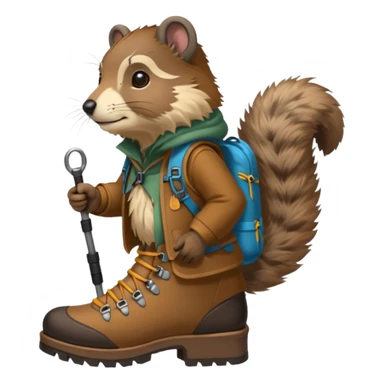 marmotte avec souliers de marche sticker
