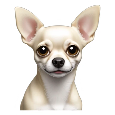 Chihuahua blanc à tache noir à poil long sticker