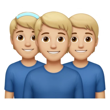 three brothers one blonde two with brown hair sticker