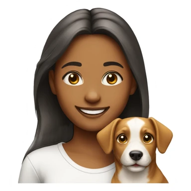 girl with dog smiling sticker
