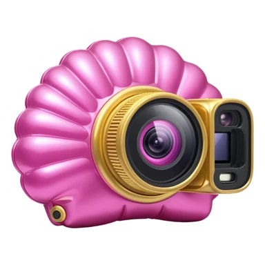 gold rococo pink inflatable puffy balloon shell camcorder sticker