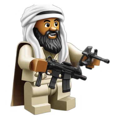 osama bin laden playing with lego sticker