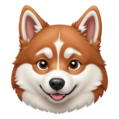 happy cinnamon colored husky dog sticker