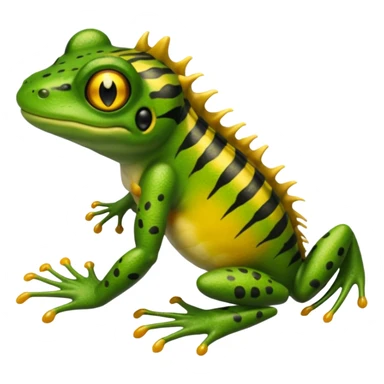 Frog with tiger body and scorpion tail and with mullet(funk)back hair hairstyle sticker