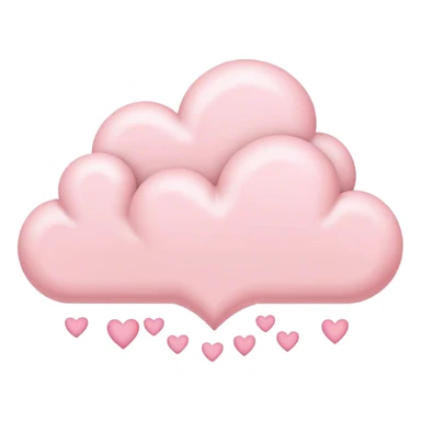 Cloud around pastel pink hearts sticker