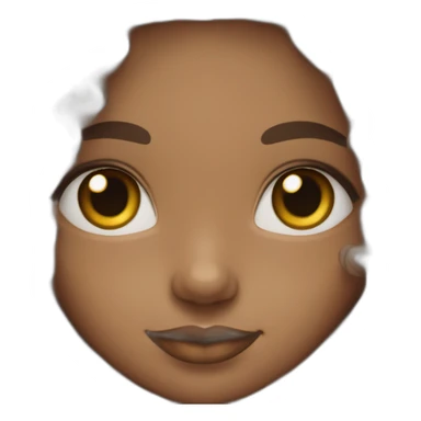 Mixed girl /curly long hair black light / with brown and slanting eyes  sticker