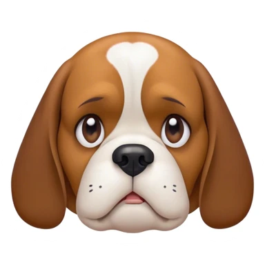 Cinematic Meme-Worthy Grumpy Beagle Portrait Emoji, Head held high but eyes filled with dramatic disappointment, showcasing a smooth tri-color coat of white, brown, and black, deeply furrowed brow forming an unmistakable scowl, floppy ears slightly angled back in disapproval, piercing hazel eyes glaring with pure exasperation, Simplified yet hilariously over-exaggerated features, highly detailed, glowing with an aura of supreme annoyance, high shine, exhausted yet judgmental, stylized with an almost regal pettiness, bright but brooding, soft glowing outline, capturing the essence of a companion that has seen it all and is thoroughly unimpressed, so meme-worthy it feels like it could instantly become the next viral sensation of grumpiness! sticker