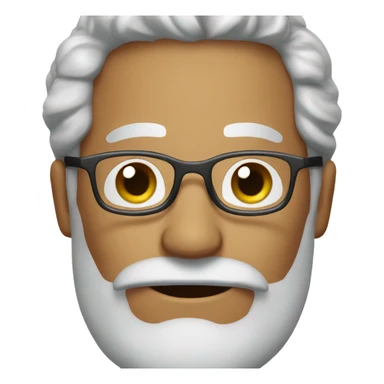 man with greying beard and glasses sticker