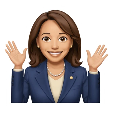 Kamala Harris smiling, natural expression, not waving sticker