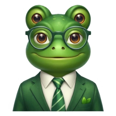 frog with glasses and tie sticker