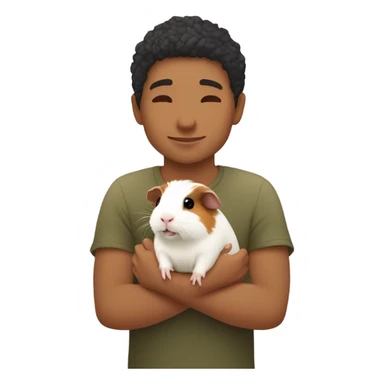 cuddling a guineapig sticker