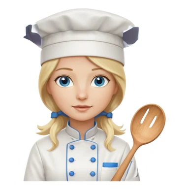 Long Blonde hair blue eyed female chef sticker