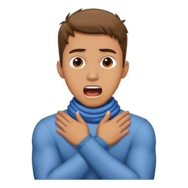 guy crossing his arms around his neck screaming sticker