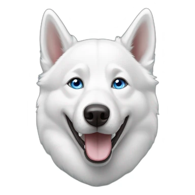 Happy white husky  blue eyes sticker