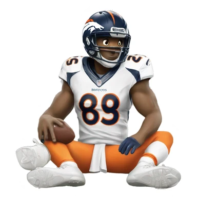 NFL football player, Denver broncos, in the end zone  sticker