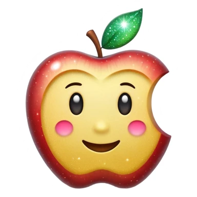 3D Apple-style emoji of fine, tiny glitter dust, sparkling brightly like magical dust. Small particles, glossy, smooth, soft shadows, white background.

 sticker