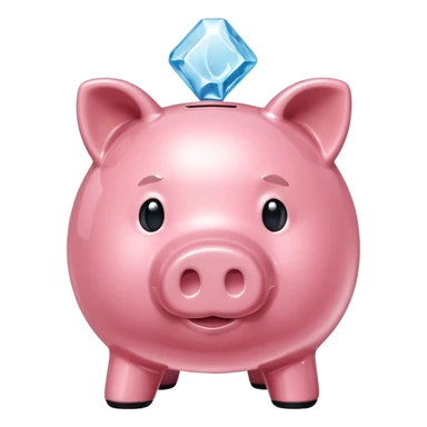 ice cube in Piggy bank shape sticker