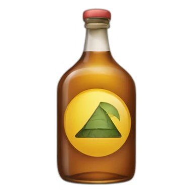 A prohibited sign on a bottle of alcohol sticker