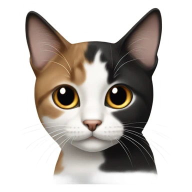Black brown and white Cat with black spot near the nose sticker