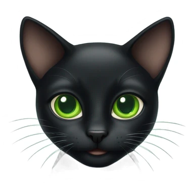 black cat with big green eyes sticker