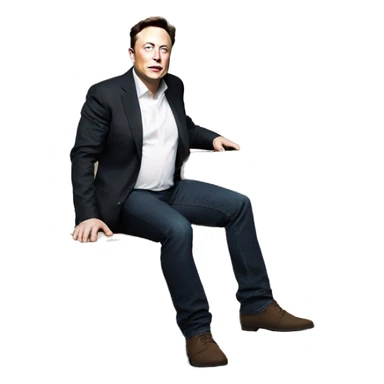 Elon Musk stepping on a box sticker
