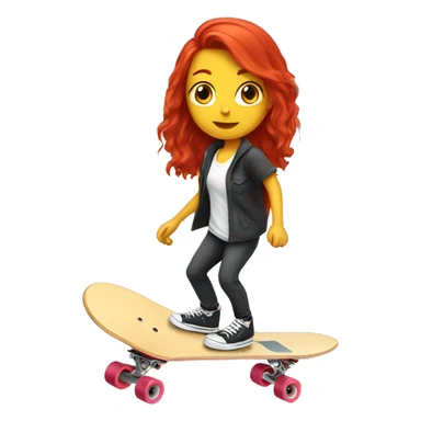 A red hair girl do skateboarding  sticker