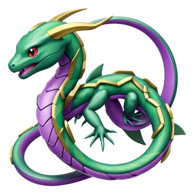 Pokemon legendary purple and cian crystal rayquaza sticker
