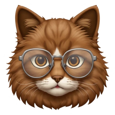  cat with glasses büst sticker