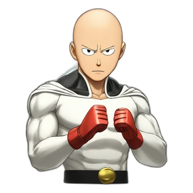 Saitama from one-punch-man punching an illuminati sticker