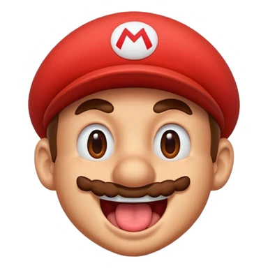 Mario blushing tongue out sweating sticker
