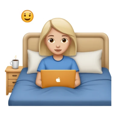 laptop working in bed sticker