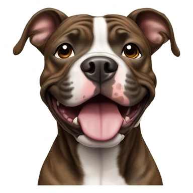playful brindle pit bull dog  sticker