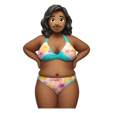 an obese woman in a bikini sticker