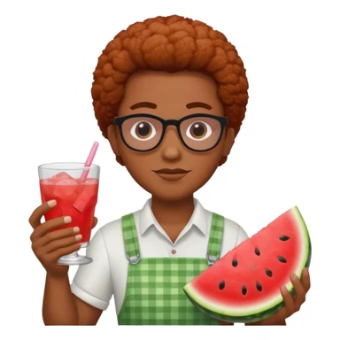 black person holding watermelon and chicken and koolaid sticker
