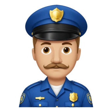 white men with mustache wear police's uniform sticker