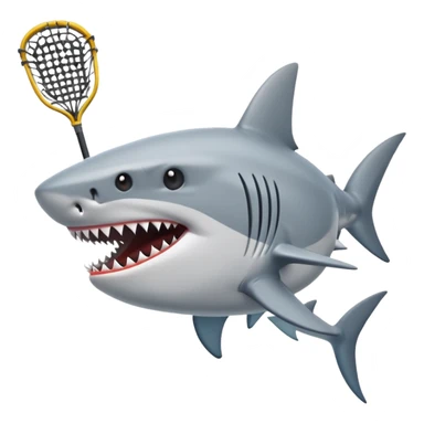 Shark playing lacrosse  sticker