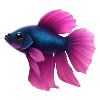 beta fish that is beautiful like the dark ocean and bright like a pink sunrise, add cute little stars and make the hue of this like a sunset but also midnight  sticker