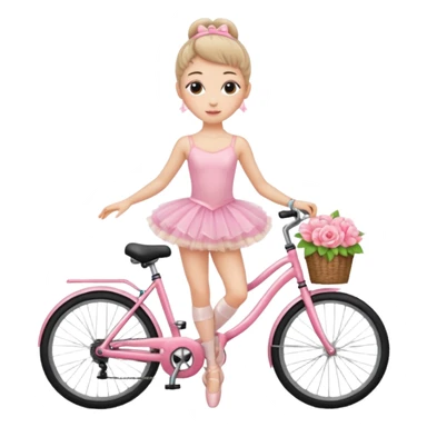Pretty ballerina on a bicycle sticker
