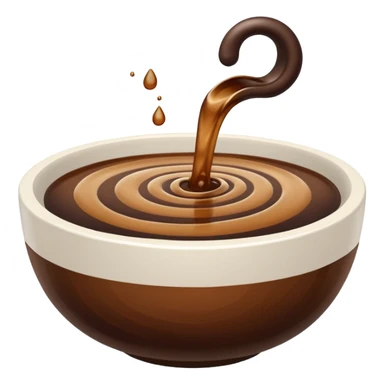 brown liquid in white bowl sticker