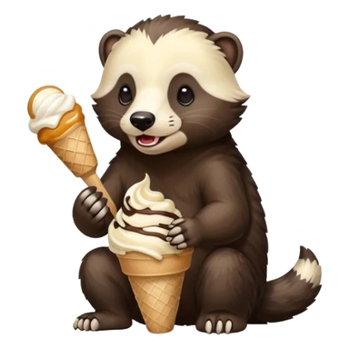 dondurma yiyen bal porsuğu sticker