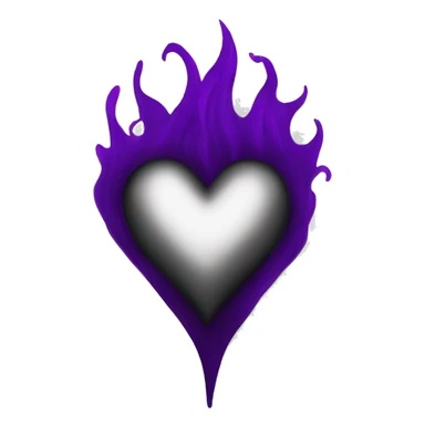 Black heart purple flame sticker