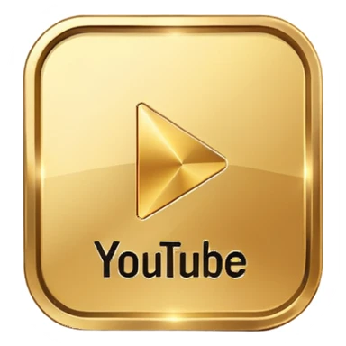 modern youtube golden play button logo sticker