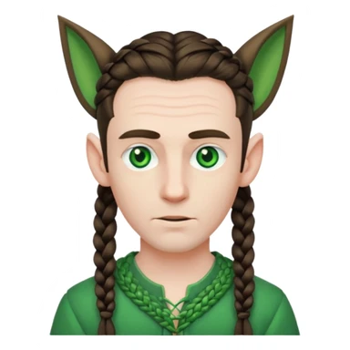 elves with braided hair man sticker