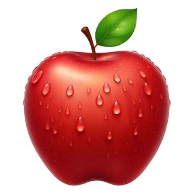 Cinematic crisp, shiny red apples, glistening under soft natural light, perfectly round with tiny water droplets, warm rich hues, highly detailed and fresh. sticker