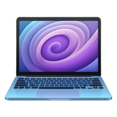 Show an open laptop with soft glowing lines or subtle movement effects around the screen, conveying excitement and anticipation for cool digital projects. Use harmonious colors like soft blues, purples, and creams. Style: modern, playful, professional, and eye-catching even at small sizes. sticker