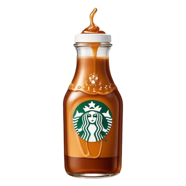 Starbucks Caramel Brûlée sauce in a Starbucks syrup bottle with Starbucks logo  sticker
