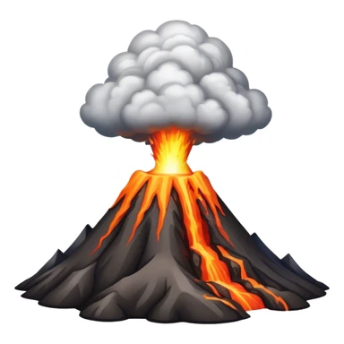 A volcano erupting with acid rain and lightning in the background sticker